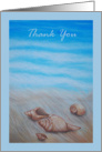 Thank You- Shells on a sand dune by the sea card