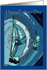 Happy Father’s Day- Yachts in ocean swirls card