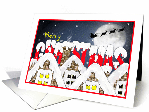 Merry Christmas - Santa is over the Moon! card (1408082)