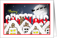 Merry Christmas - Santa is over the Moon! card
