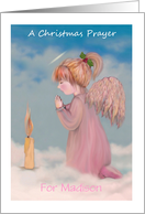 A Christmas Prayer-Guardian Angel Customizable Name card
