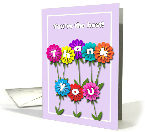 Thank you Colourful Flowers card (1490258)