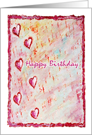 Happy Birthday - Floating Hearts card