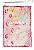 Get Well Soon Floating Hearts card