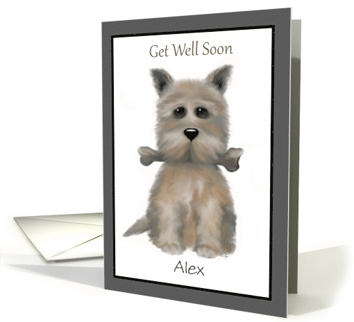 Get Well Soon Dog and Bone Customizable card (1767390)
