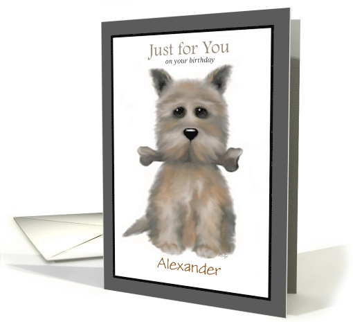 Birthday Cute Dog with a Bone card (1827864)