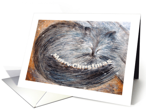 Merry Christmas - Sleeping Cat On A Mat card (882205)