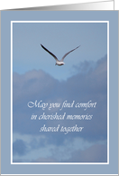 Sympathy-Bird above the clouds card