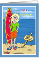 18th Birthday-Surfer Customizable Name card