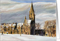 Christmas, Barclay Church in winter card
