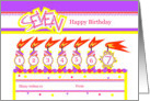 Happy 7th Birthday, Cake with 7 Candles card