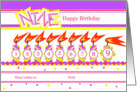 Happy 9th Birthday, Cake with 9 Candles card