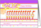 Happy 12th Birthday, Cake with 12 Candles card