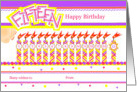 Happy 15th Birthday, Cake with 15 Candles card
