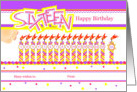 Happy 16th Birthday, Cake with 16 Candles card