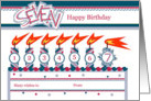 Happy 7th Birthday, Cake with 7 Candles card