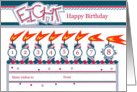 Happy 8th Birthday, Cake with 8 Candles card