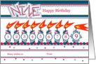 Happy 9th Birthday, Cake with 9 Candles card