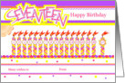 Happy 17th Birthday, Cake with 17 Candles card