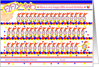 Happy 52nd Birthday, Cake with 52 Candles card