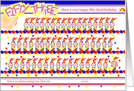 Happy 53rd Birthday, Cake with 53 Candles card