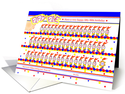 Happy 55th Birthday, Cake with 55 Candles card (833725)