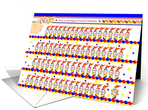 Happy 70th Birthday, Cake with 70 Candles card (834427)