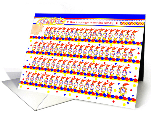 Happy 75th Birthday, Cake with 75 Candles card (834545)