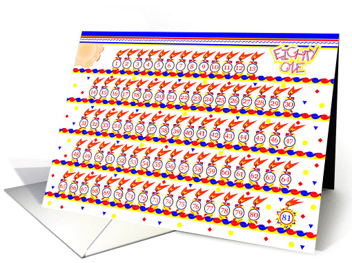 Happy 81st Birthday, Cake with 81 Candles card (834687)