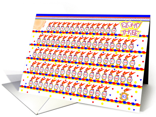 Happy 83rd Birthday, Cake with 83 Candles card (834728)