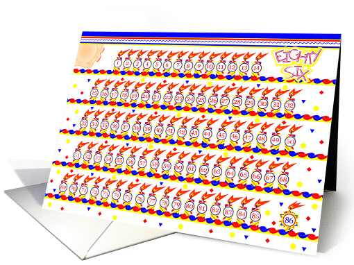 Happy 86th Birthday, Cake with 86 Candles card (834808)
