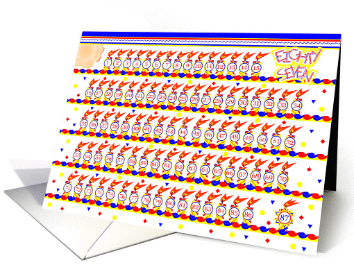 Happy 87th Birthday, Cake with 87 Candles card (834969)