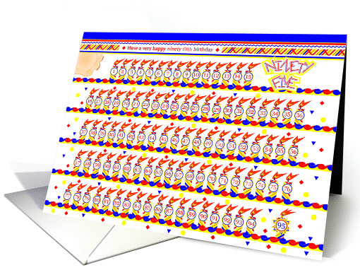 Happy 95th Birthday, Cake with 95 Candles card (835138)