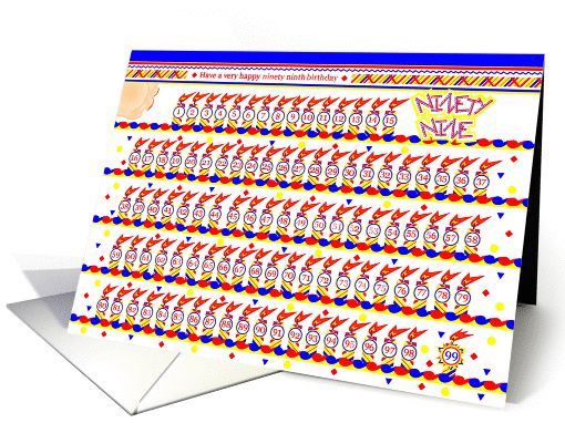 Happy 99th Birthday, Cake with 99 Candles card (835148)