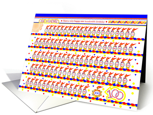 Happy 100th Birthday, Cake with 100 Candles card (836417)