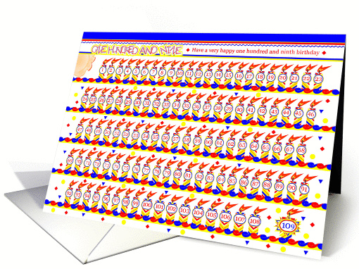 Happy 109th Birthday, Cake with 109 Candles card (836694)