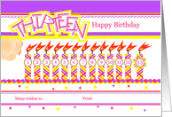 Happy 13th Birthday, Cake with 13 Candles card