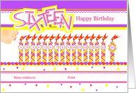 Happy 16th Birthday, Cake with 16 Candles card