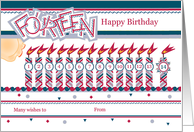 Happy 14th Birthday, Cake with 14 Candles card