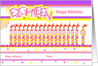 Happy 18th Birthday, Cake with 18 Candles card