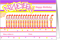 Happy 19th Birthday, Cake with 19 Candles card