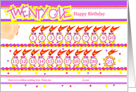Happy 21st Birthday, Cake with 21 Candles card
