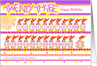 Happy 23rd Birthday, Cake with 23 Candles card
