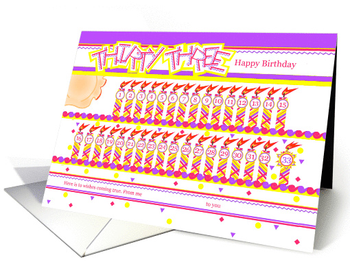 Happy 33rd Birthday, Cake with 33 Candles card (839014)