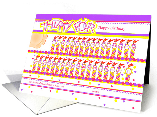 Happy 34th Birthday, Cake with 34 Candles card (839015)