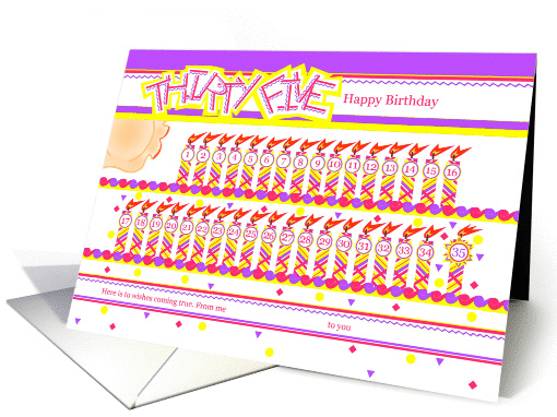 Happy 35th Birthday, Cake with 35 Candles card (839017)