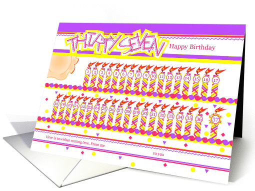 Happy 37th Birthday, Cake with 37 Candles card (839019)