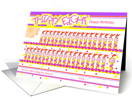 Happy 38th Birthday, Cake with 38 Candles card (839302)