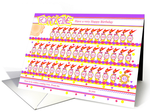 Happy 45th Birthday, Cake with 45 Candles card (839796)