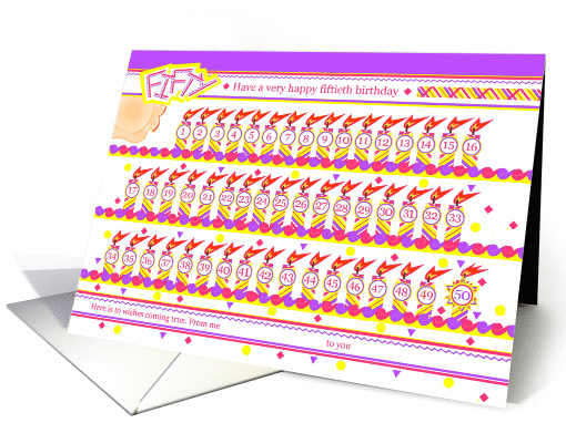 Happy 50th Birthday, Cake with 50 Candles card (840266)